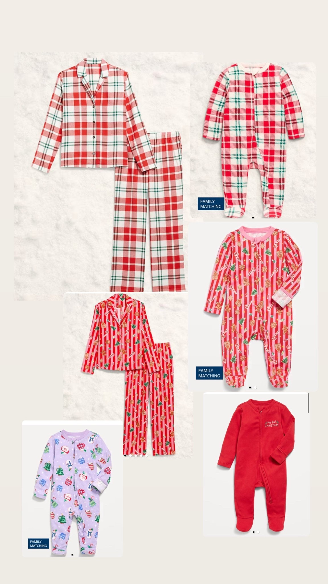 Old navy family matching holiday pjs are $16 for card members!!! $16 for the top and bottoms for men and women! Baby pjs are $10!