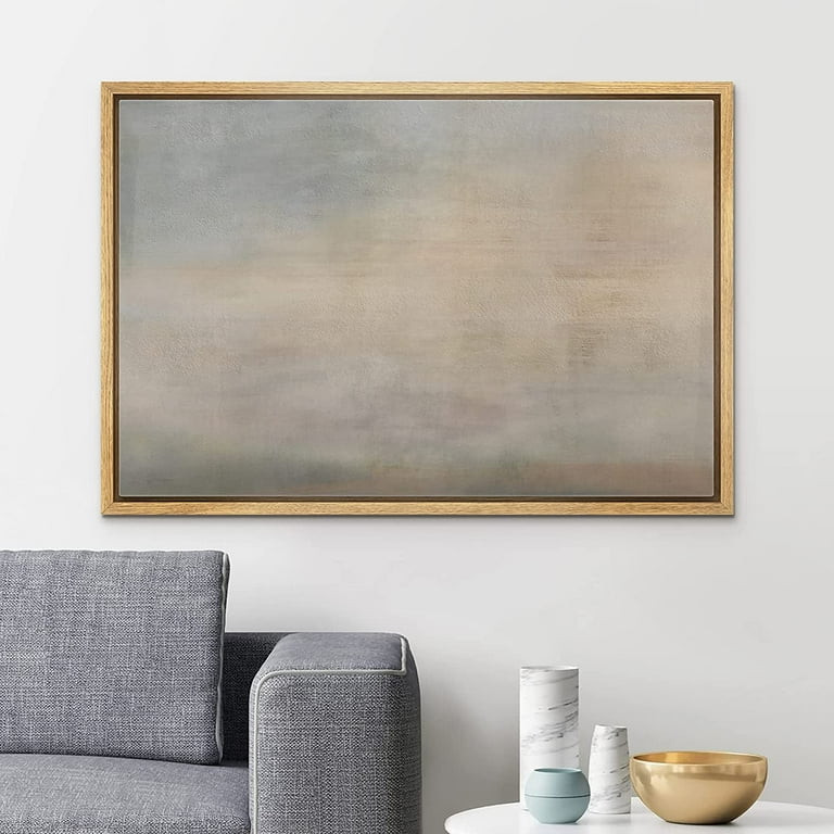 PixonSign Framed Canvas Print Wall Art Pastel Grunge Brown Sky Landscape Abstract Shapes Illustra... | Walmart (US)