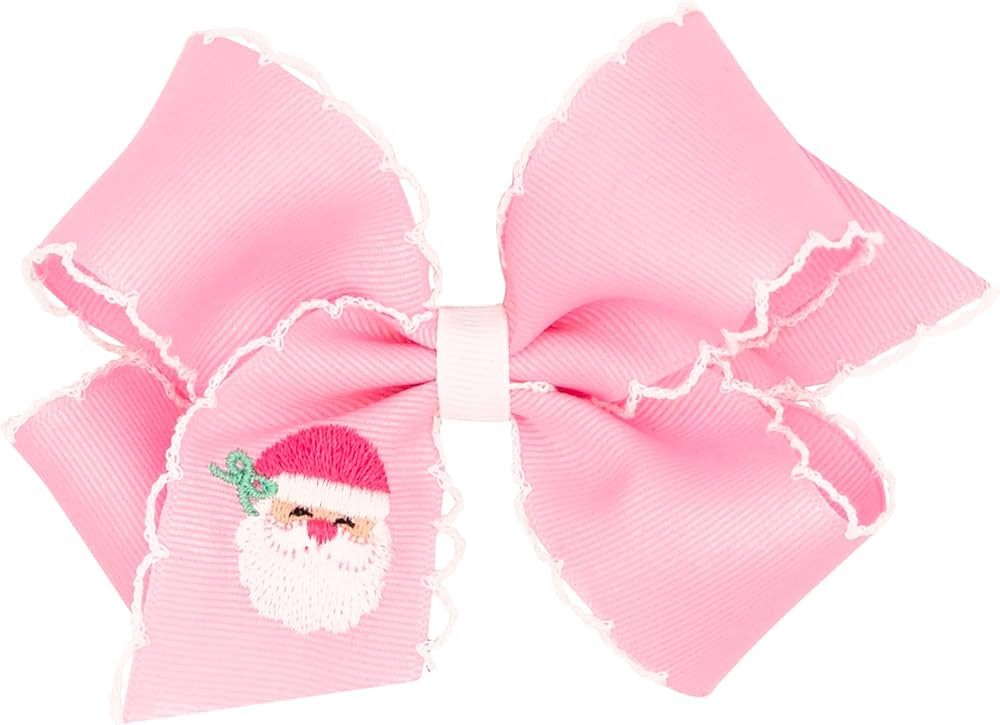 Wee Ones Girls’ Pink Wonderland Christmas Hair Bows, Embroidered Moonstitch or Holiday Print Gr... | Amazon (US)
