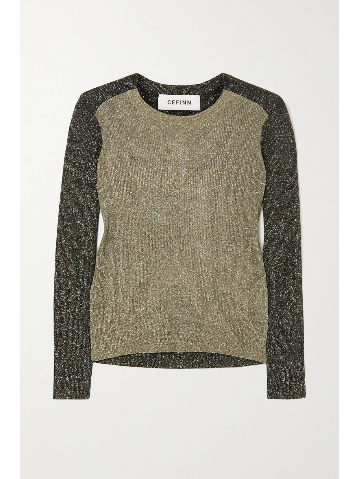 Cefinn - Remi Two-tone Metallic Stretch-knit Sweater - Gold | NET-A-PORTER (UK & EU)