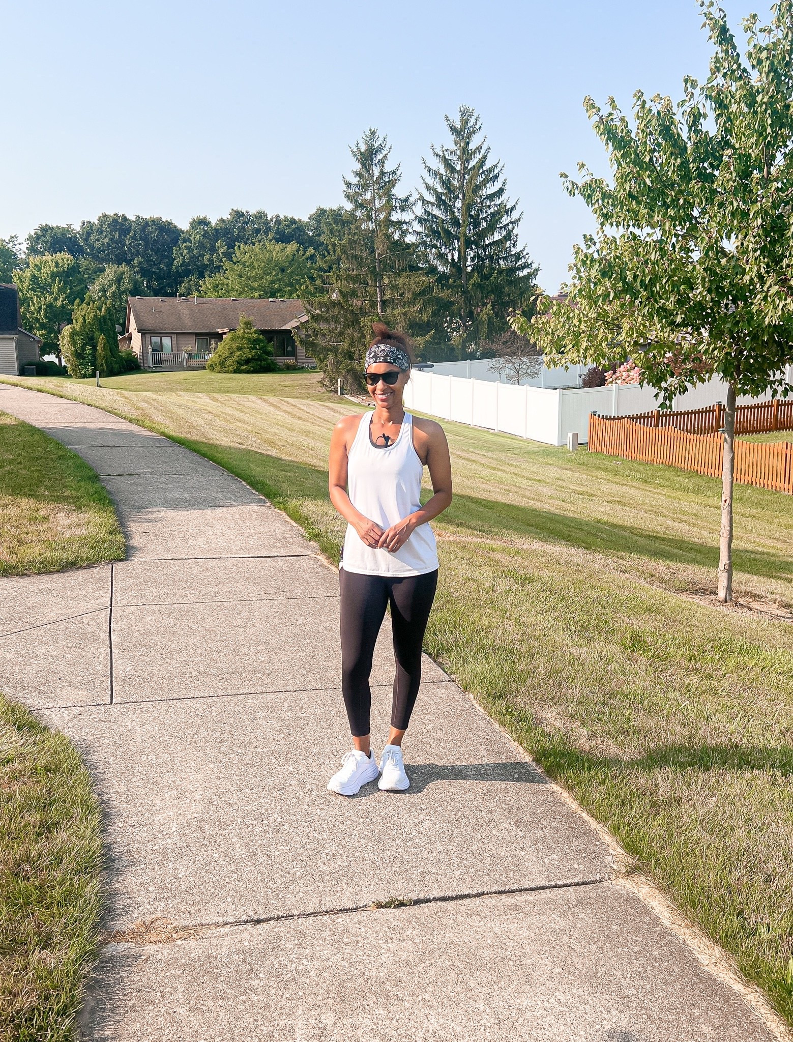 My go to uniform for my walks. Moisture wicking tank and leggings along with my Hokas!!

#LTKfitnessgoals #LTKOver40 #LTKActive