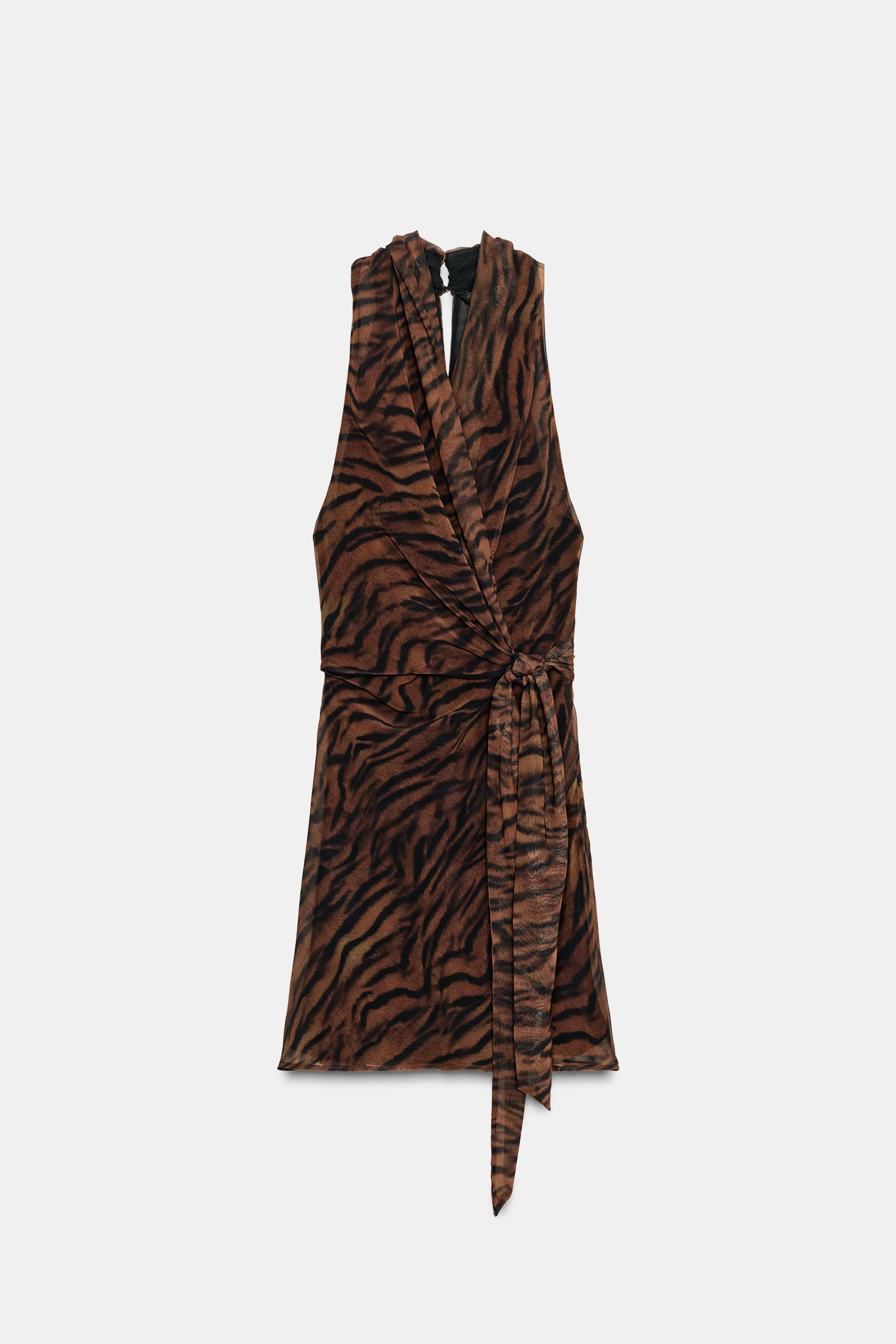 ANIMAL PRINT WRAP MINI DRESS | Zara UK