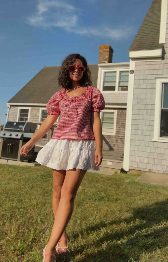 Beach Town Summer Outfit | Red Gingham Top & White Skirt

Size up in the top so the arms arent too tight

Trying to figure out what to actually wear on a New England beach vacation that feels polished but not overdressed? This is it. A red gingham Roller Rabbit top (size up for the best fit — trust), white skirt, Celine sunglasses, and Toujours shoes worn on Block Island. The outfit that makes every photo look effortless without trying. Works just as well for a country concert or outdoor summer event. 

 #LTKootd #LTKPetite