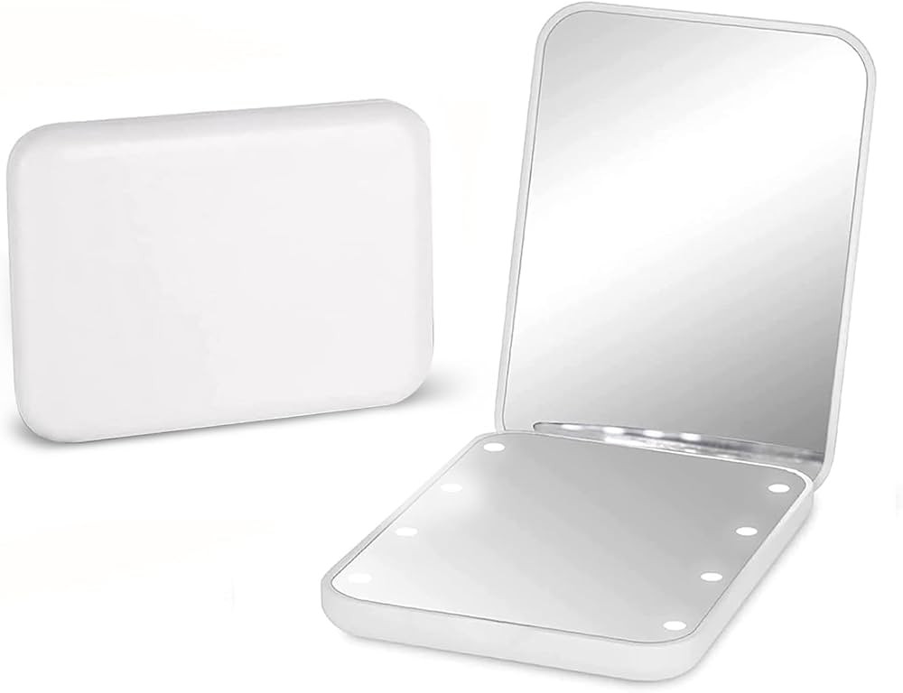 Kintion Pocket Mirror, 1X/3X Magnification LED Compact Travel Makeup Mirror with Light for Purse,... | Amazon (US)