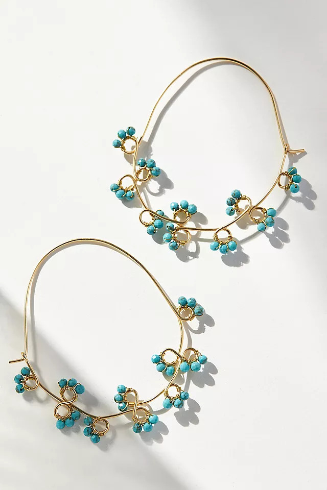 Turquoise Twist Hoop Earrings | Anthropologie (US)