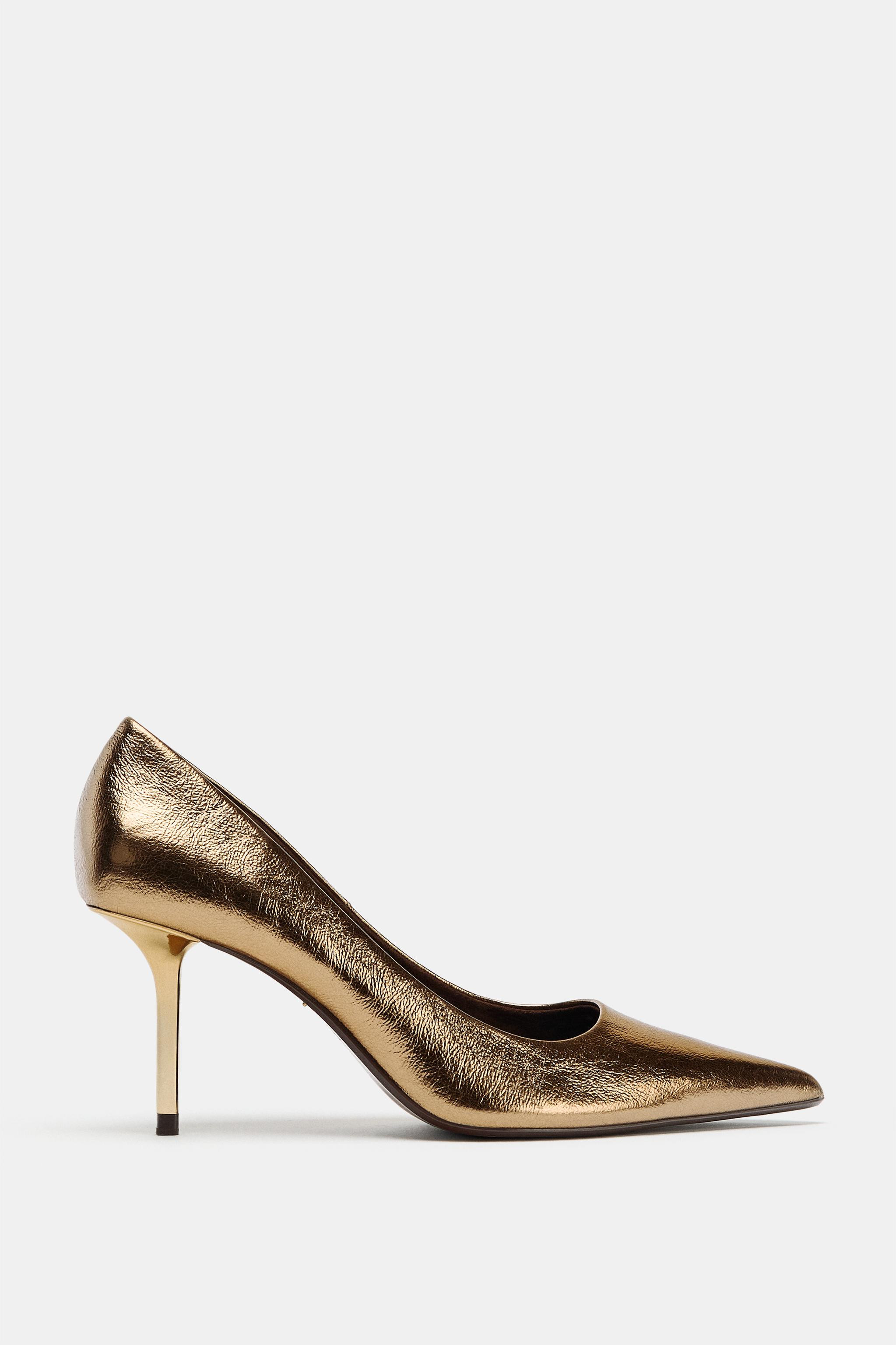 METALLIC EFFECT HEELS | Zara US