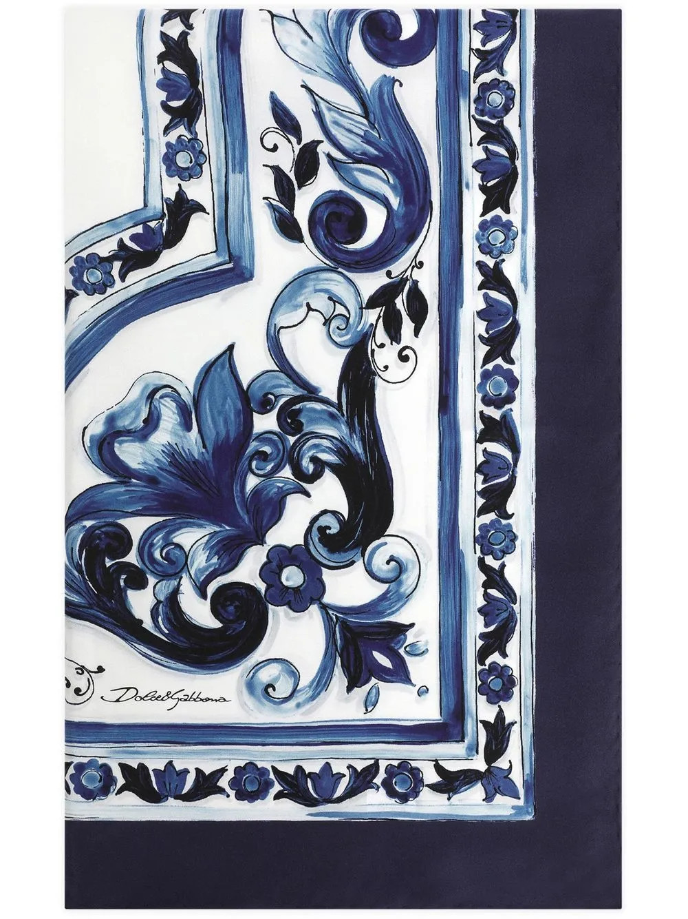 Dolce & Gabbana Majolica-print Twill Scarf | Blue | FARFETCH | Farfetch Global