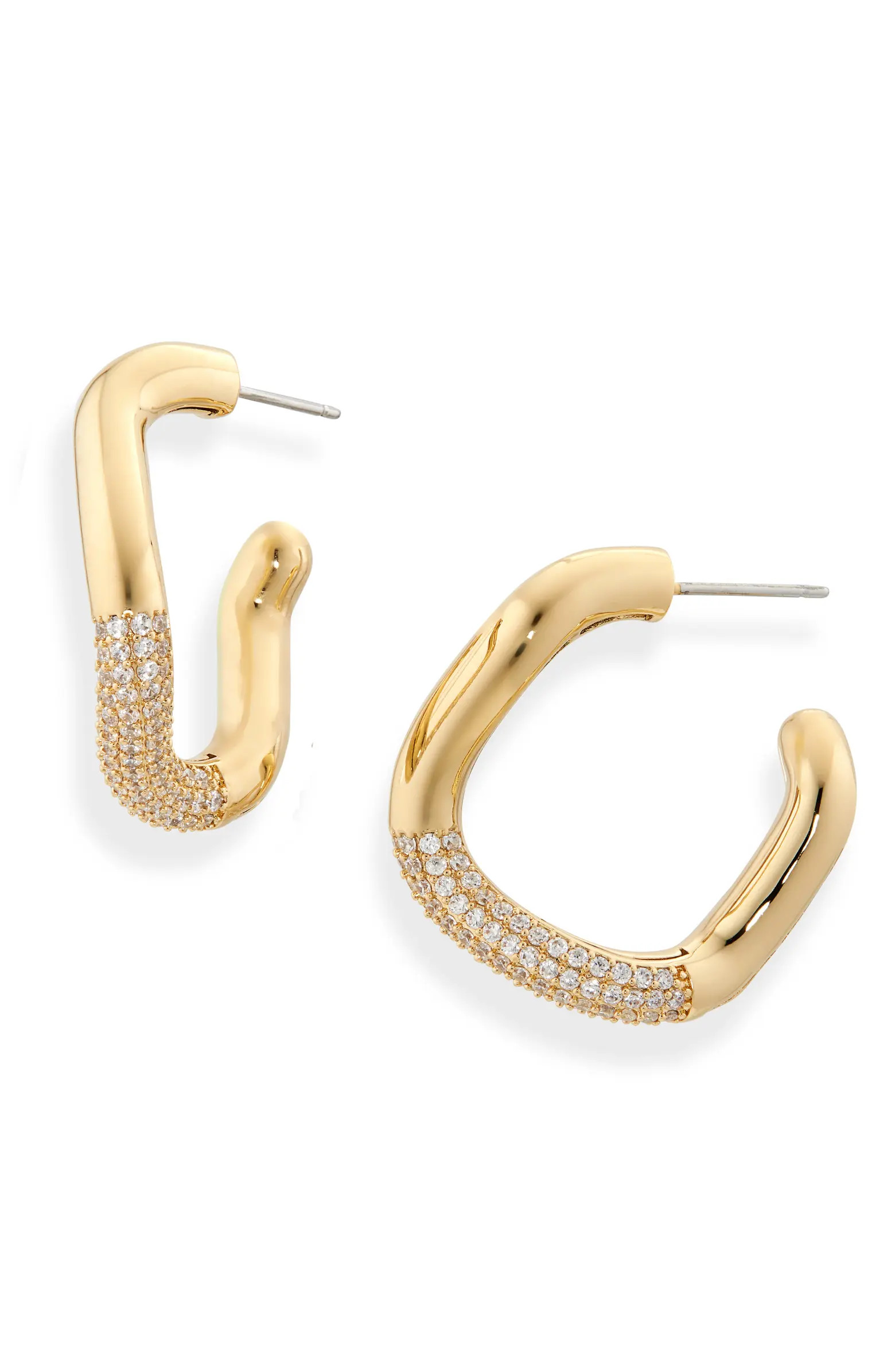 Alma Pavé Organic Hoop Earrings | Nordstrom