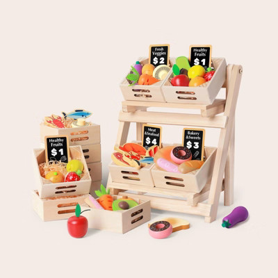 Tiny Land® Wooden Food for Play Kitchen & Wooden Rack | Target