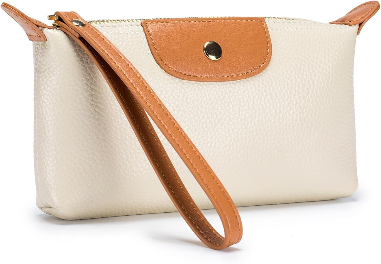 imeetu Women's Wristlet Clutch Purse Leather Cell Phone Wallet Handbag with Wrist Strap | Amazon (US)