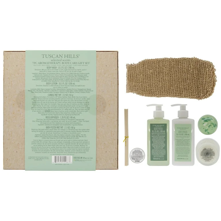 Tuscan Hills Aromatherapy Body Care Gift Set, Spearment and Argon Oil Scent, 7 Piece | Walmart (US)