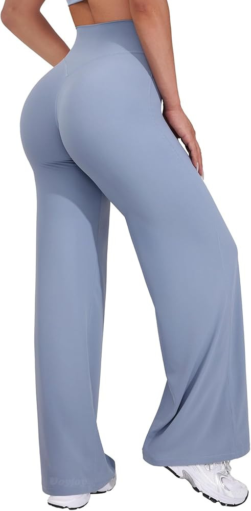 VOYJOY Straight Leggings Bottoms Wide Leg Pants for Women 29"/ 31.5"/33"/35" High Waist Stretch C... | Amazon (US)
