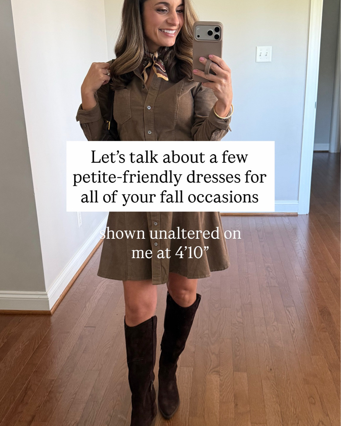 Let’s talk about a few petite-friendly dresses for all of your fall occasions! 

Dress 1 
Banana republic factory: petite xxs 
Boots (Sam Edelman): true to size, 15” shaft 

Dress 2 
Anthropologie: petite xxs - on sale today! 
Boots (Sam Edelman): true to size 15” shaft on a size 5 

Dress 3
Amazon: xs 

Dress 4 
J.Crew: xxs (also comes in petite) 
Denim top (Target): xs 
Boots (Sam Edelman): true to size 15” shaft on a size 5 

Dress 5 
Anthropologie: petite xxs 

Drsss 6
Anthropologie: petite xxs (also linking this dress in a different print that’s on sale today)

For size comparison, I’m 4’10” 105lbs. My measurements are 32”, 24”, 36”. I typically wear petite xxs/00/24 and have a 25” ankle inseam and a 27.5-28” full length inseam.

#LTKPetite