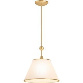 Parohn 1-Light Brushed Moderne Brass Hanging Barn Light Pendant | The Home Depot