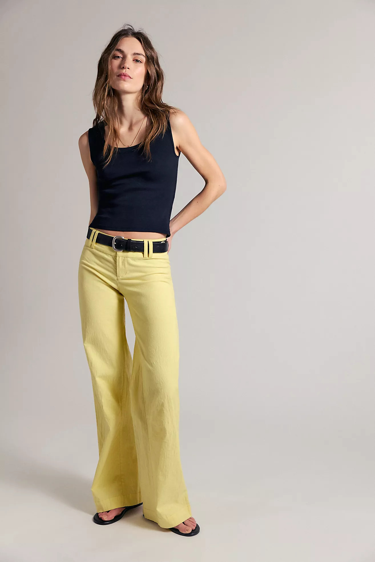 Time Flies Low-Rise Clean Solid Trousers | Free People (Global - UK&FR Excluded)
