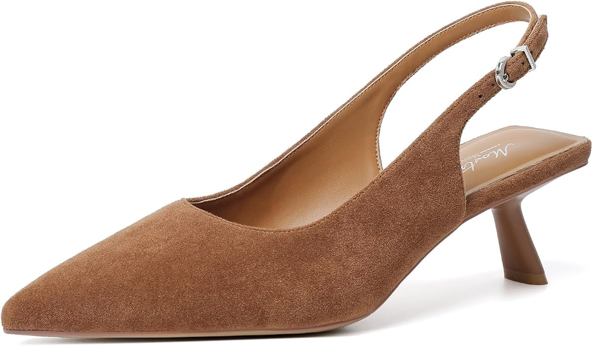 Mostrin Kitten Heels for Women Pointed Toe Pumps Patent Leather Low Heel Slingback Heels with Buc... | Amazon (US)