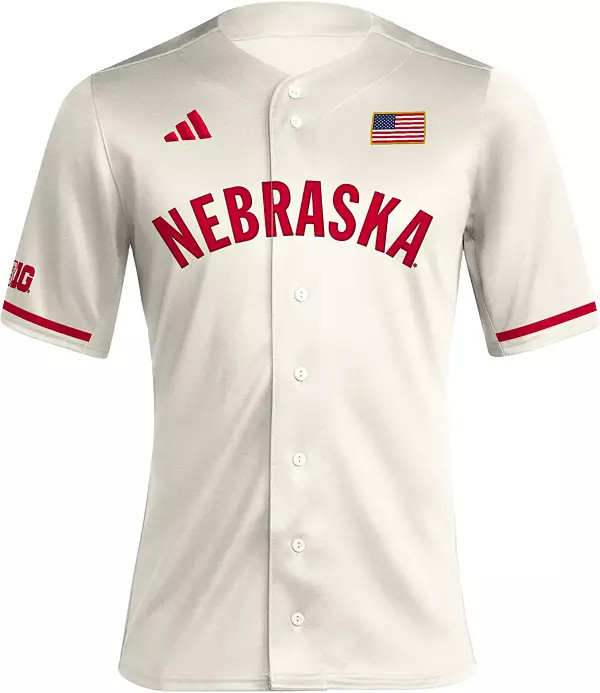 adidas Men's Nebraska Cornhuskers Beige Replica Baseball Jersey | Dick's Sporting Goods | Dick's Sporting Goods