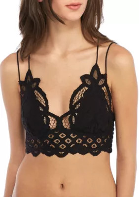 Free People Women's Adella Bralette, Black, XL | Belk