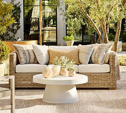 Huntington Wicker Square Arm Outdoor Sofa (81") | Pottery Barn (US)