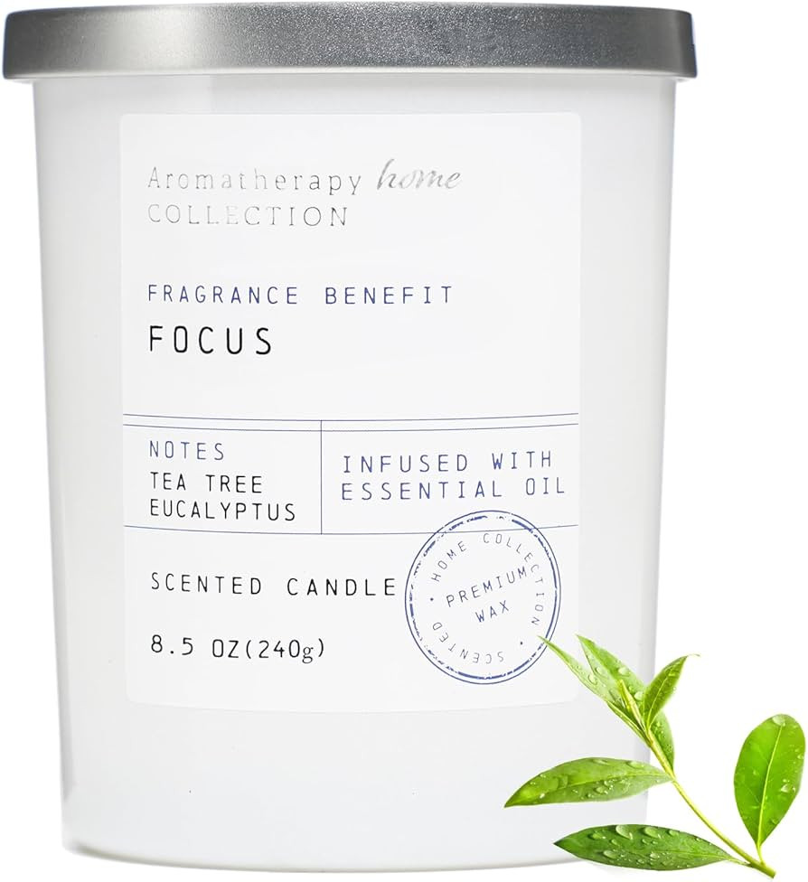 Eucalyptus & Tea Tree Scented Candles - Spring Candles,White Candles for Home Scented,Natural Soy... | Amazon (US)
