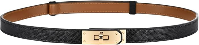FENLDY Women's Skinny Belt Solid Color Alloy Turn Lock Adjustable Waist Size 19.5-35.5 In For Dre... | Amazon (US)