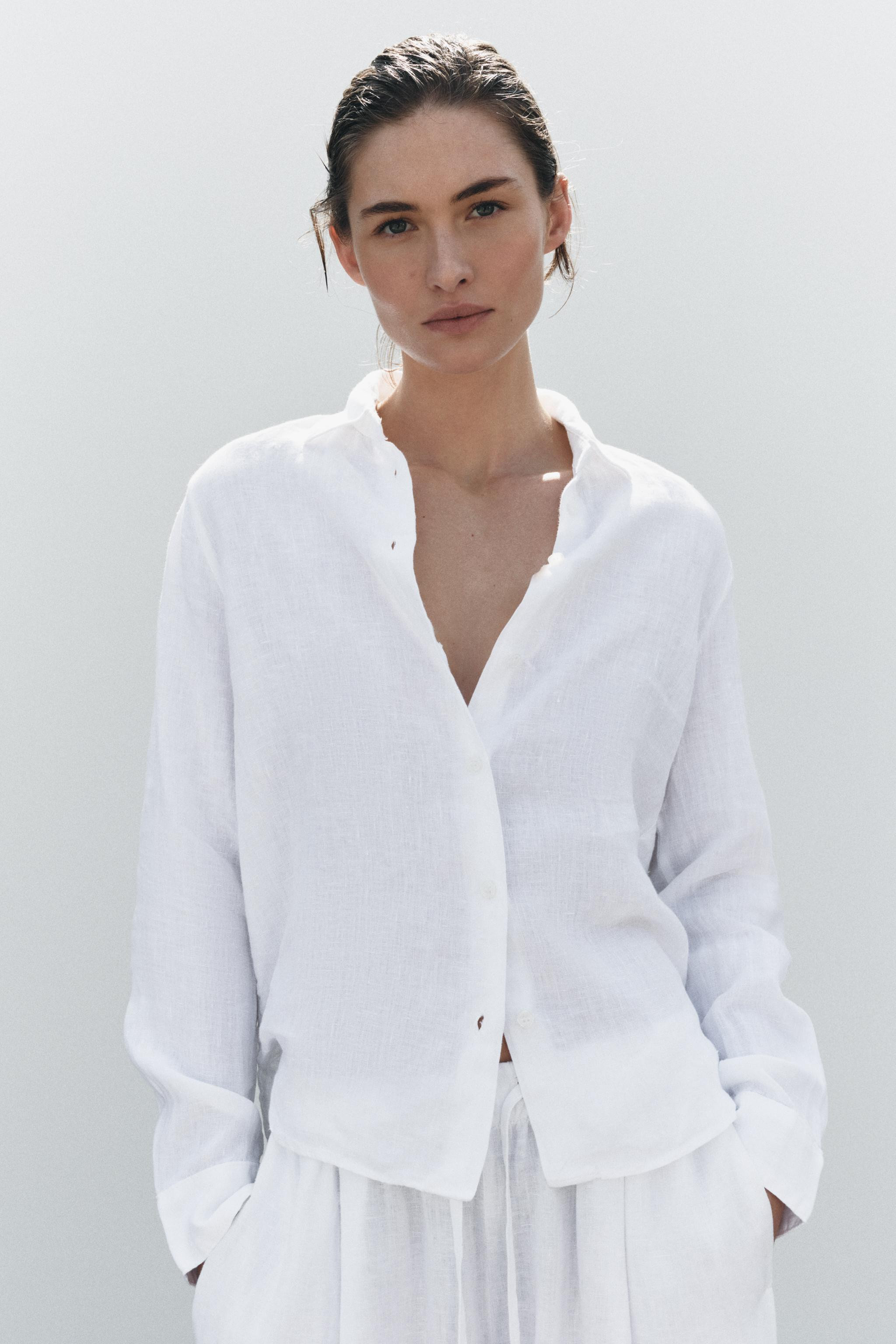 ZW COLLECTION 100% LINEN SHIRT | Zara UK