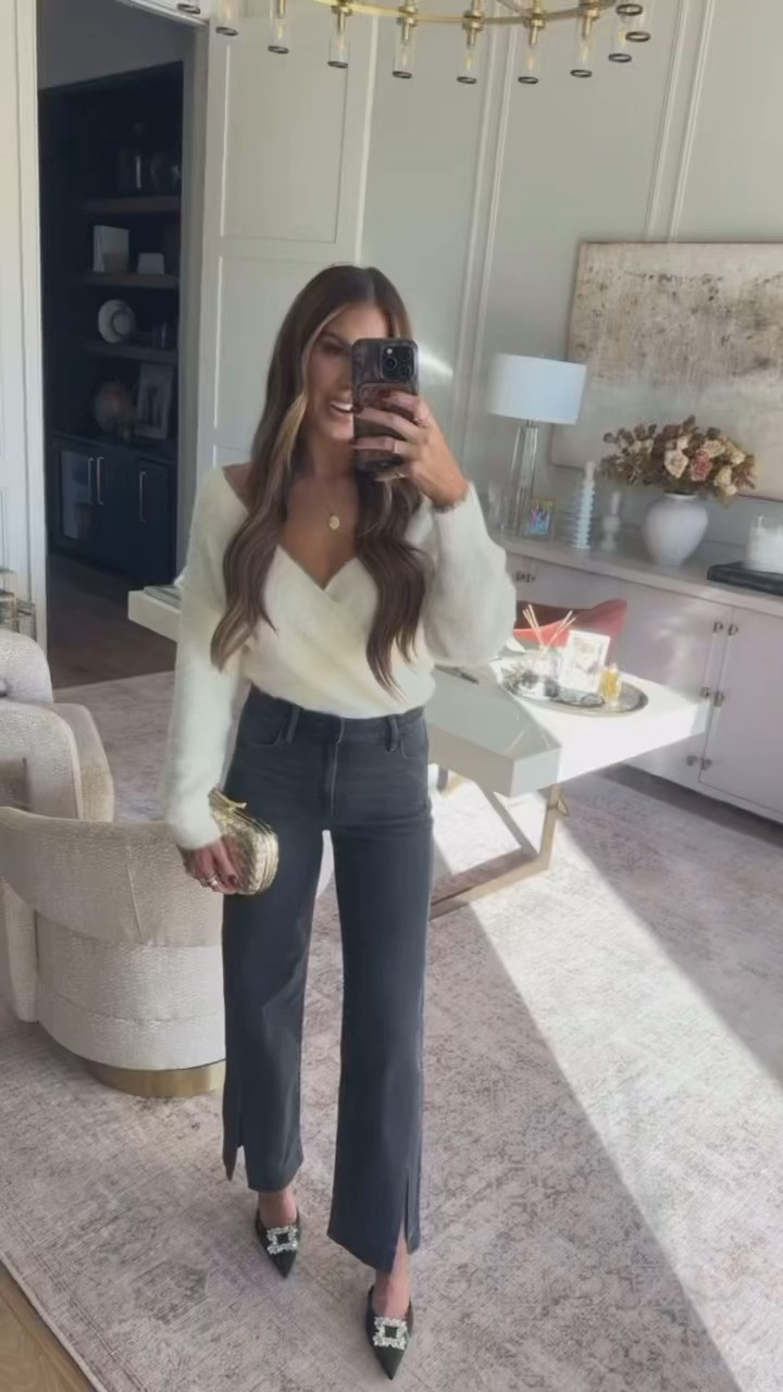 wearing a small sweater + 27 jeans 🫶🏼 

 