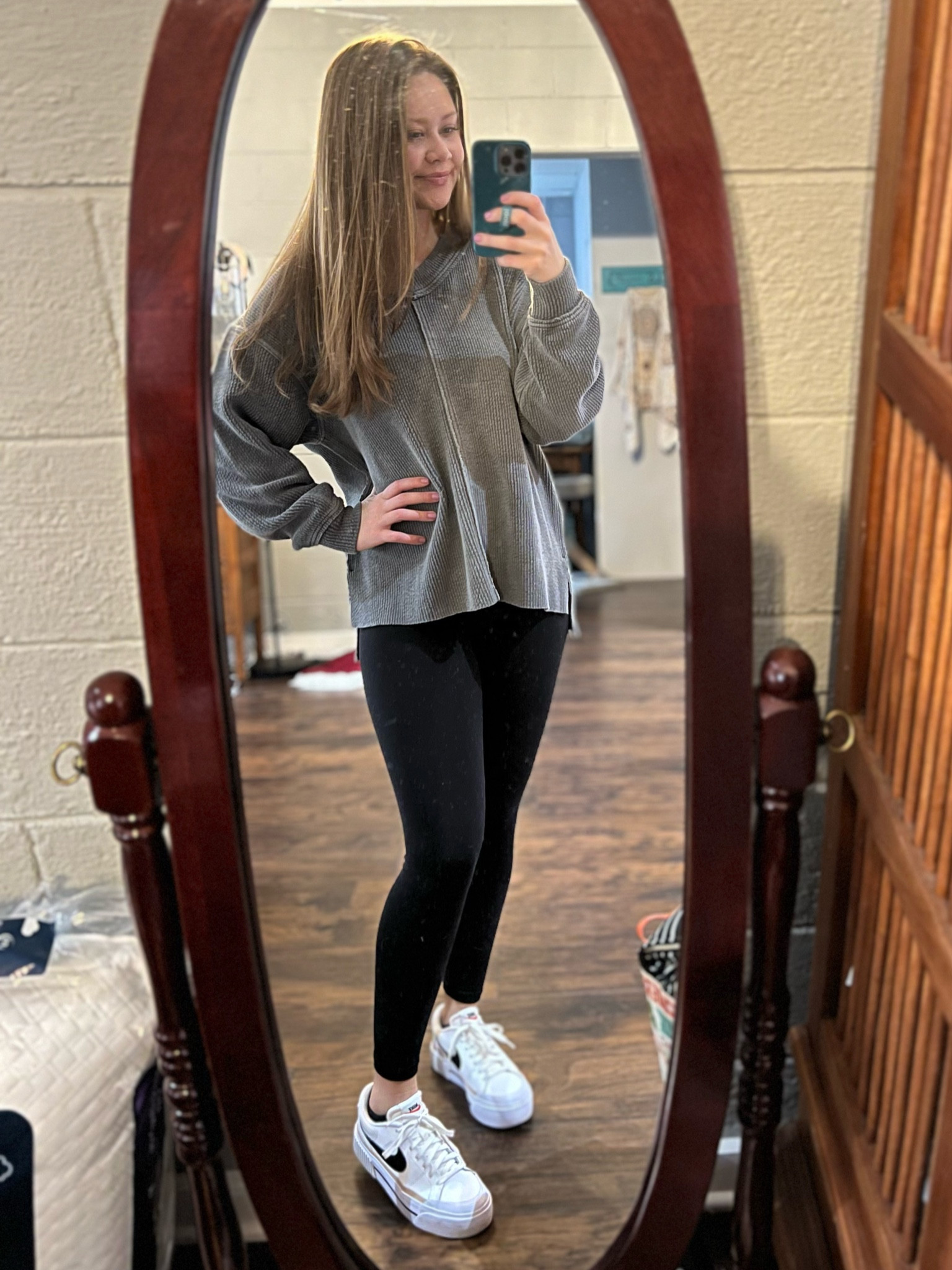 winter outfit, winter clothes, Aerie sweatshirt, aerie crossover leggings, nike sneakers, travel outfit, comfy outfit, lounge outfit 💗

#LTKshoecrush #LTKstyletip #LTKSpringSale