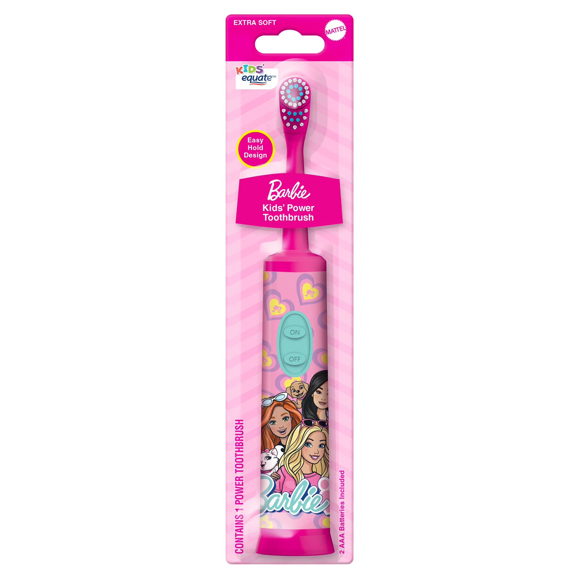 Equate Kids Electric Barbie Toothbrush with 2 AAA Batteries, Soft Bristles | Walmart (US)