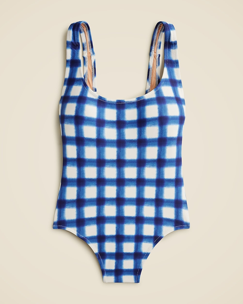 Scoopneck one-piece swimsuit in gingham | J. Crew US