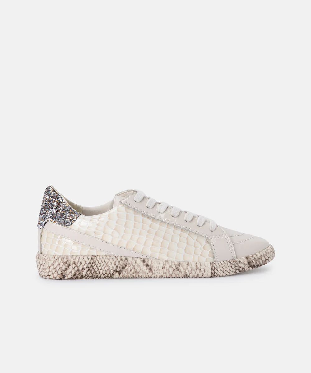 NINO SNEAKERS IN EGGSHELL PATENT CROCO LEATHER | DolceVita.com