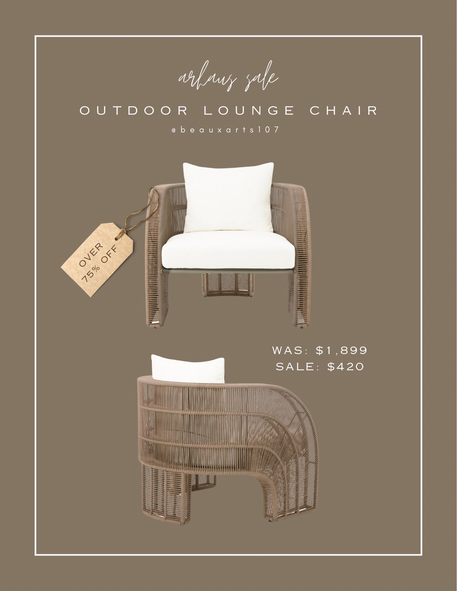 Save over 75% off this gorgeous outdoor designer arm chair!!

#LTKHome #LTKSaleAlert #LTKStyleTip