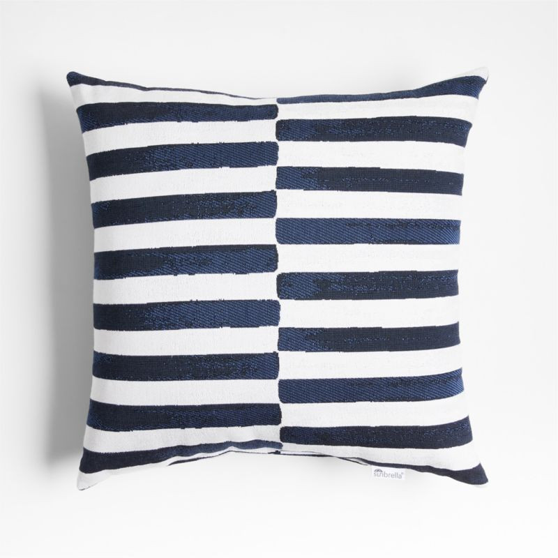 Sunbrella 20"x20" Blue Colorblock Outdoor Throw Pillow + Reviews | Crate & Barrel | Crate & Barrel