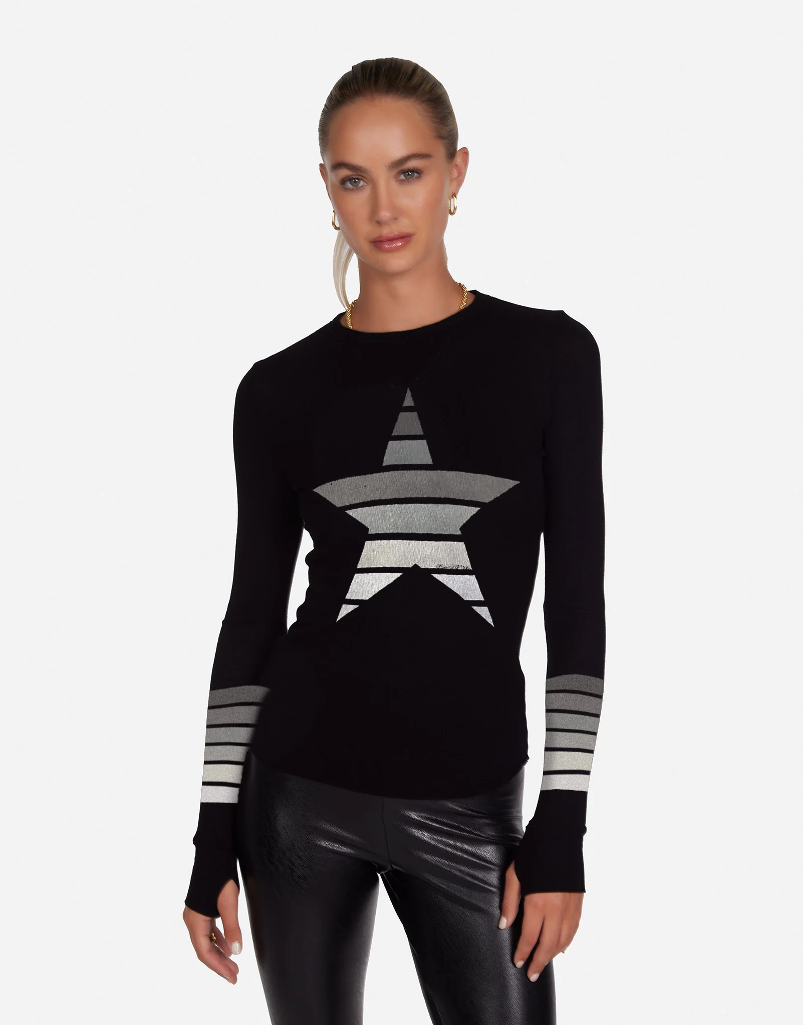 Ombre Star L/S Fitted Thermal in Black | McKinley by Lauren Moshi | Lauren Moshi