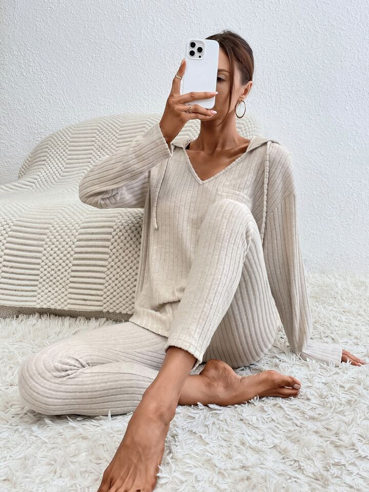 SHEIN Essnce Drop Shoulder Hoodie & Pants | SHEIN