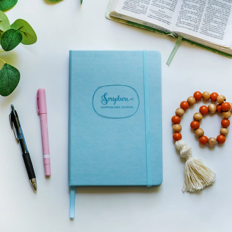 MINI Scripture Mapping Journal Bible Verse Mapping Christian Journal for Bible Study Baby Blue - ... | Etsy (US)