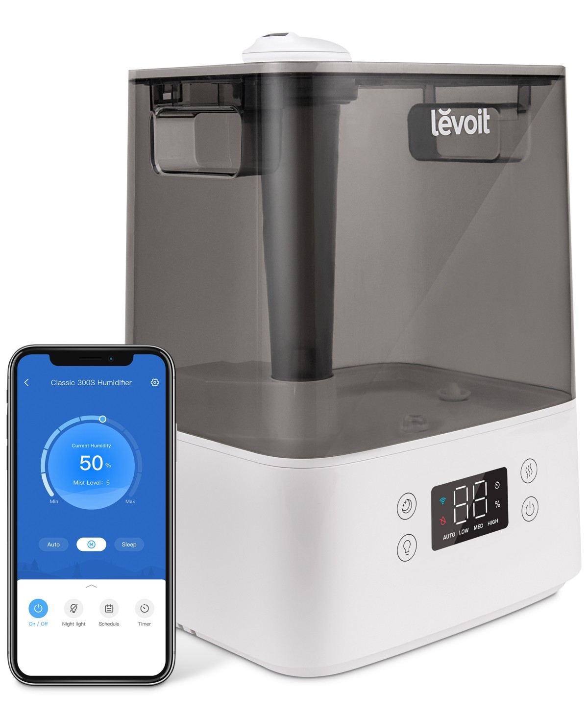 Levoit VeSync Classic 300S Ultrasonic Smart Humidifier - Gray | Macy's