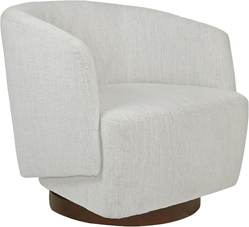 Accent Chair,360° Swivel Barrel Chairs with Wood Base,Modern Swivel Accent Chair for Living Room... | Amazon (US)