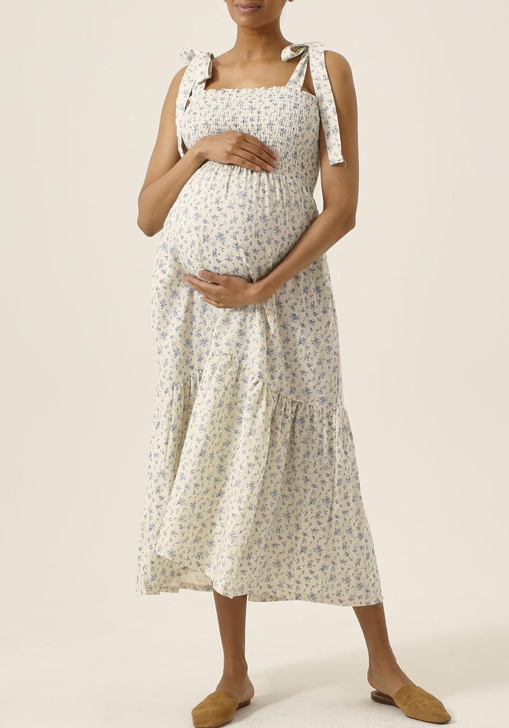 NOTHING FITS BUT Women’s Classic Nursing Momoka Dress, Soft Muslin Maternity Gown, Casual Flora... | Amazon (US)
