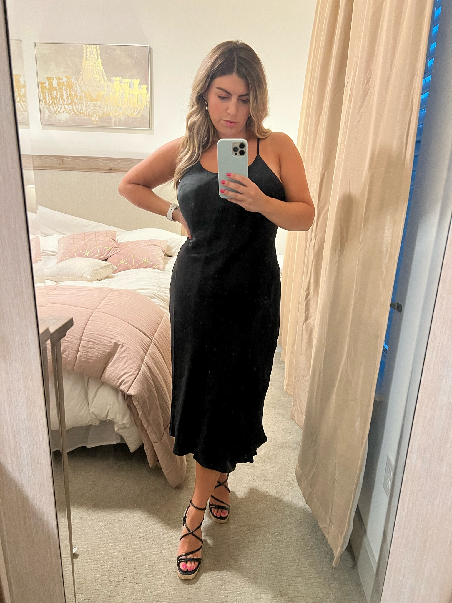 knee length dresses for ladies The Smocked Ruffle Tank Midi Dress – The Standard Stitch main image 1