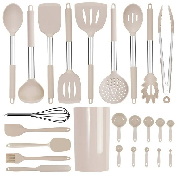 25PCs Large Silicone Cooking Utensils Set - RFAQK 446°F Heat Resistant Kitchen Utensils Set - Pe... | Walmart (US)