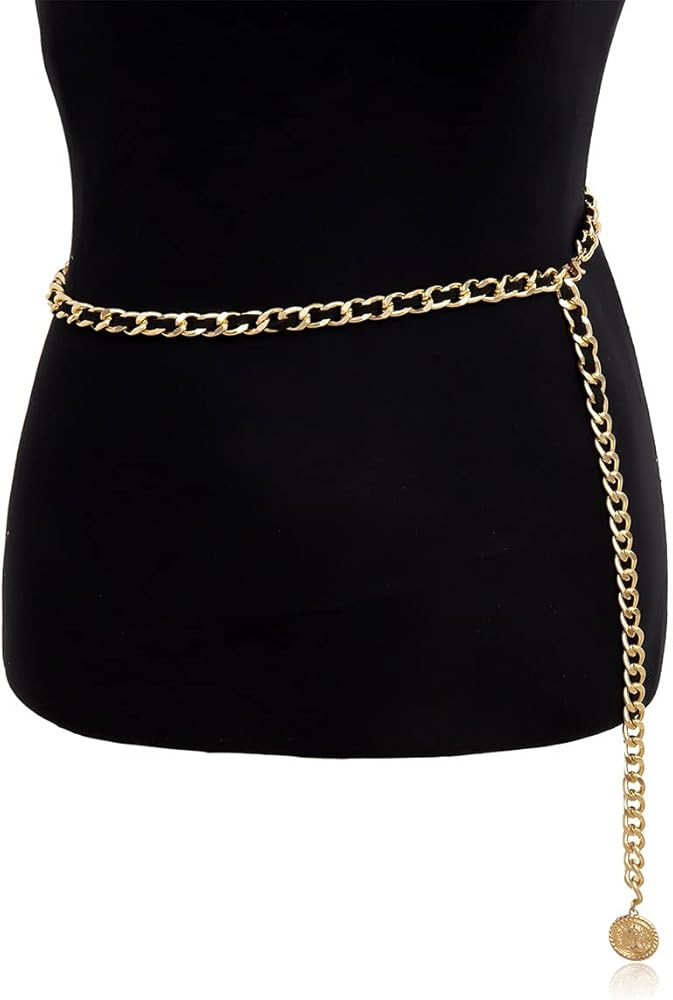 Vintage Sexy Singal Layer Waist Chain Body Chain Personalized Punk Hip Hop Thick Waist Chain Meta... | Amazon (US)