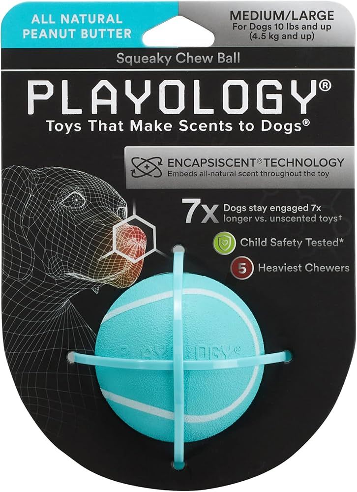 Playology Dog Balls for Medium and Large Dogs (10lbs & Up, All Breed) - Non-Toxic Dog Ball for Ag... | Amazon (US)