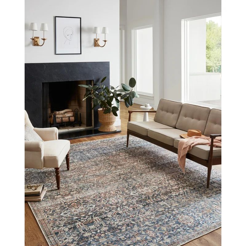 Jules Oriental Denim/Spice Area Rug | Wayfair Professional