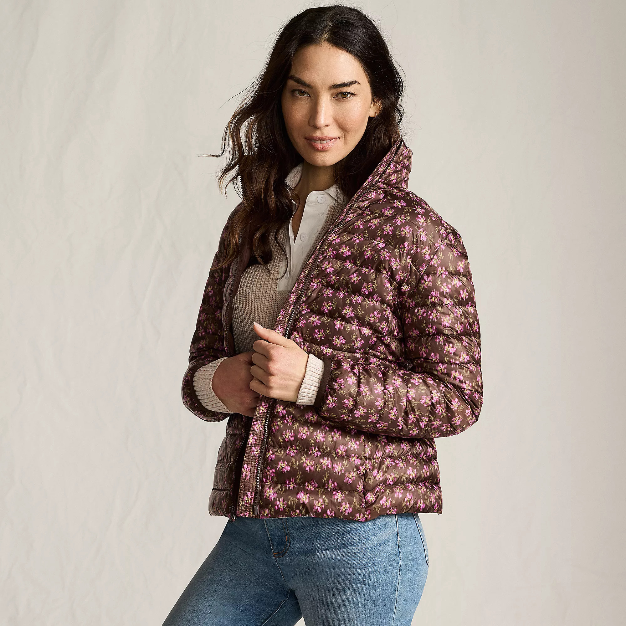 Women's Wanderweight Packable Print Down Jacket | Lands' End (US)