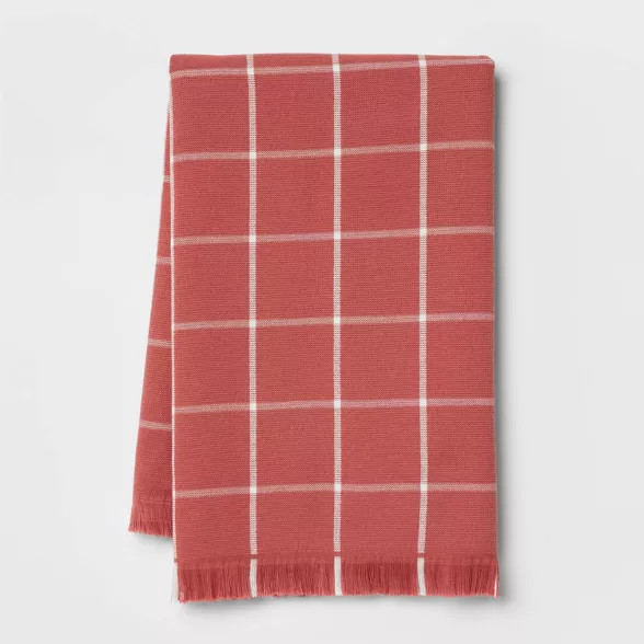 Cotton Terry Kitchen Towel with Fringe Red - Threshold™ | Target