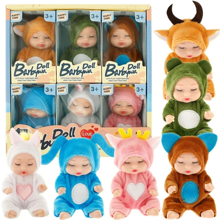 Keyohome 6Pcs Mini Baby Dolls,4.3" Newborn Dolls Gift Set,Cute Reborn Baby Dolls Toys for Kids 3+... | Walmart (US)