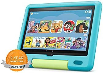 All-new Fire HD 10 Kids tablet, 10.1", 1080p Full HD, ages 3–7, 32 GB, Aquamarine | Amazon (US)