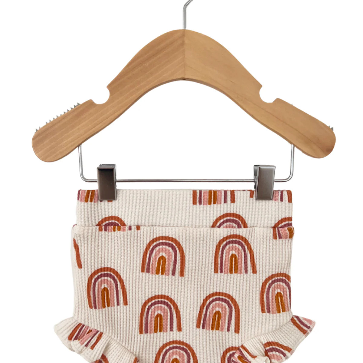 Organic Waffle Ruffle Bloomer, Rust Rainbow | SpearmintLOVE