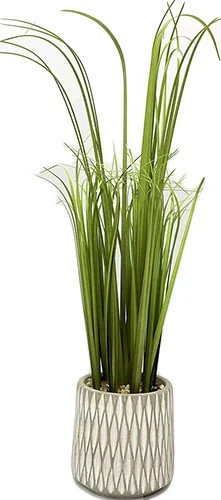 Mainstays 19" Artificial Grass in Decorative Cement Pot, Modern and Simple Stylish Design Artific... | Walmart (US)